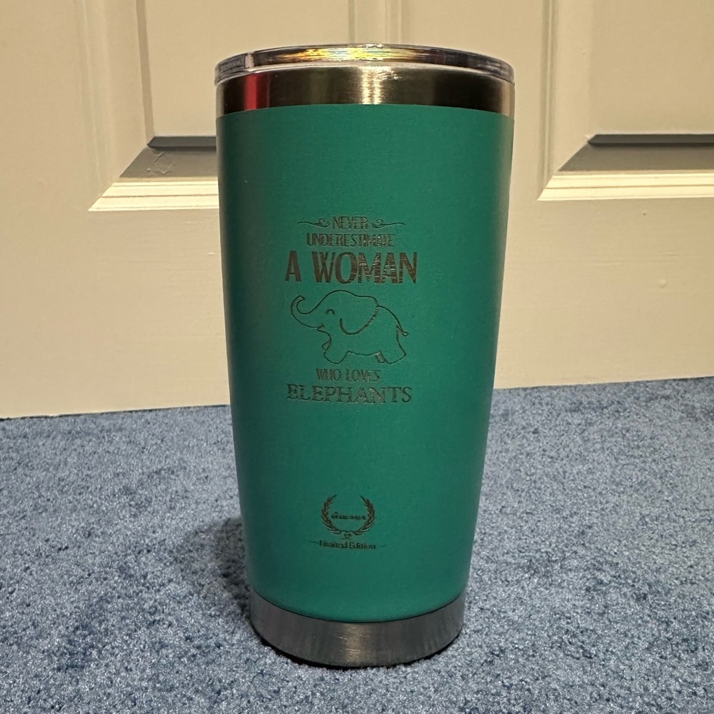 Teal Elephant Insulated Tumbler